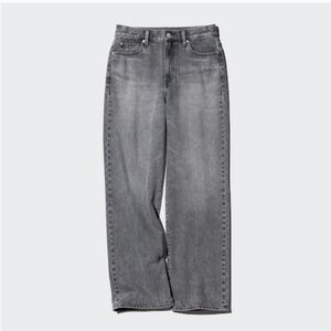 Uniqlo Wide Straight Gray Jeans 27